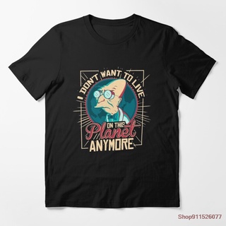 ราคาถูกเสื้อยืดcalเสื้อยืดลําลองแขนสั้นผ้าฝ้ายพิมพ์ลาย Futurama Don T Want To Live On This Planet Anymore สําหรับผู้ชายS