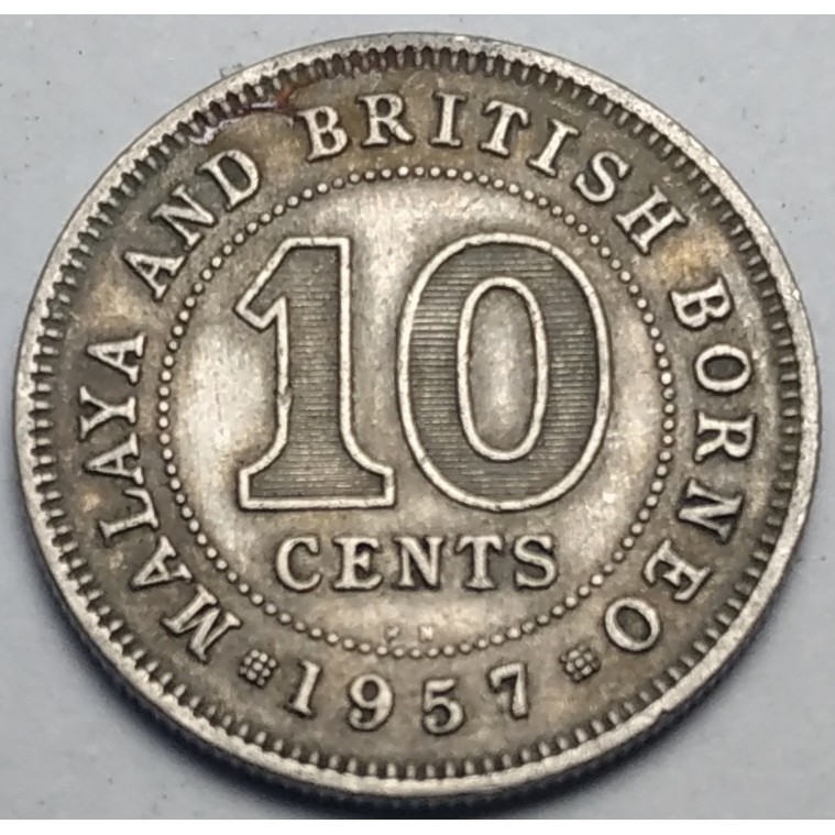 แหลมมาลายูยุคอาณานิคมของอังกฤษ (Malaya : Malaysia), ปี 1957, 10 Cents, Queen Elizabeth II