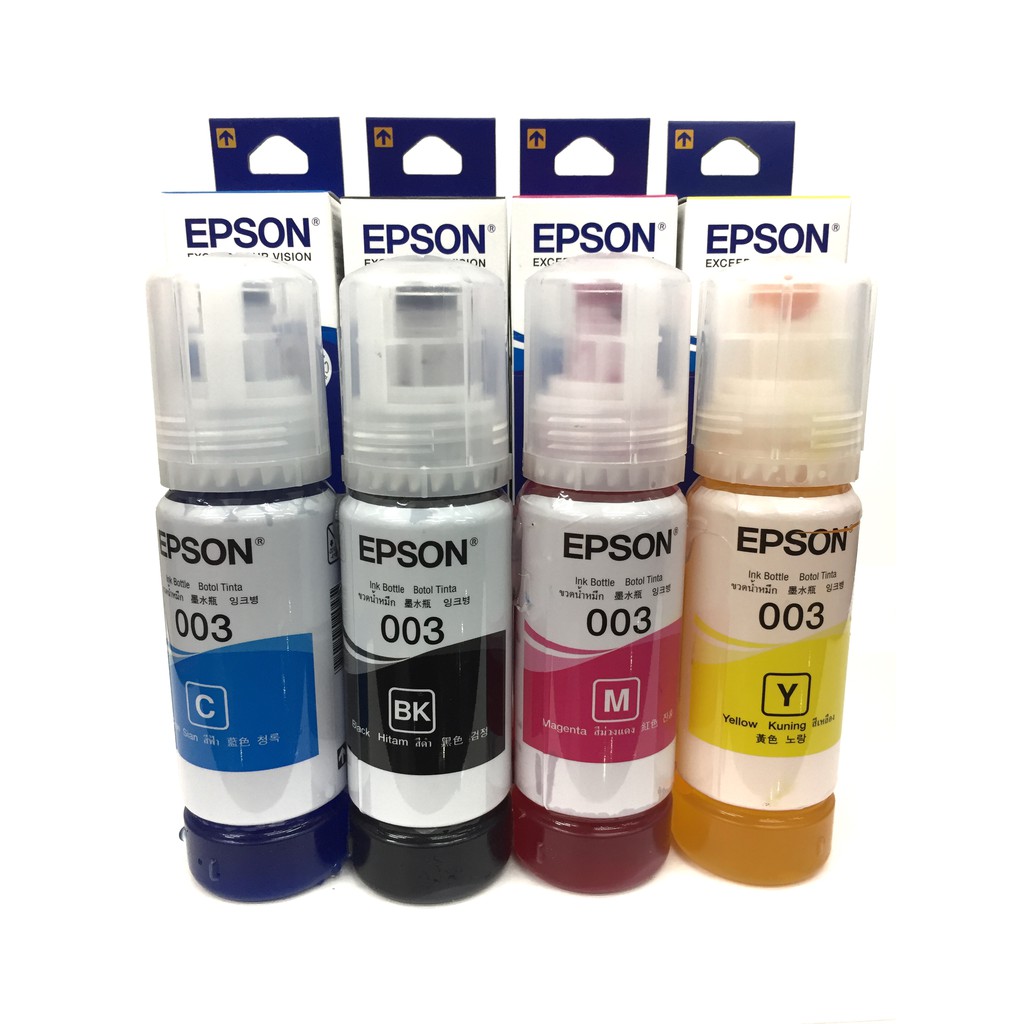 หมึกแท้ INK EPSON #003 ของแท้ 100% 4 ขวด (L1110,L3100,L3101,L3110,L3150,L5190)
