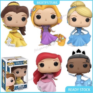 ฟิกเกอร์เจ้าหญิงดิสนีย์ Funko POP Ariel 220# ซินเดอเรลล่า 222# Belle 221# วิกผมยาว สไตล์เจ้าหญิง#ตุ๊กตาของเล่น 223