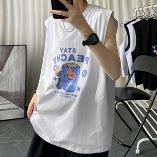 เสื้อยืดลําลอง คอกลม แขนกุด พิมพ์ลายกราฟฟิค ทรงหลวม เข้ากับทุกการแต่งกาย แฟชั่นฤดูร้อน สไตล์ญี่ปุ่น สําหรับผู้ชาย