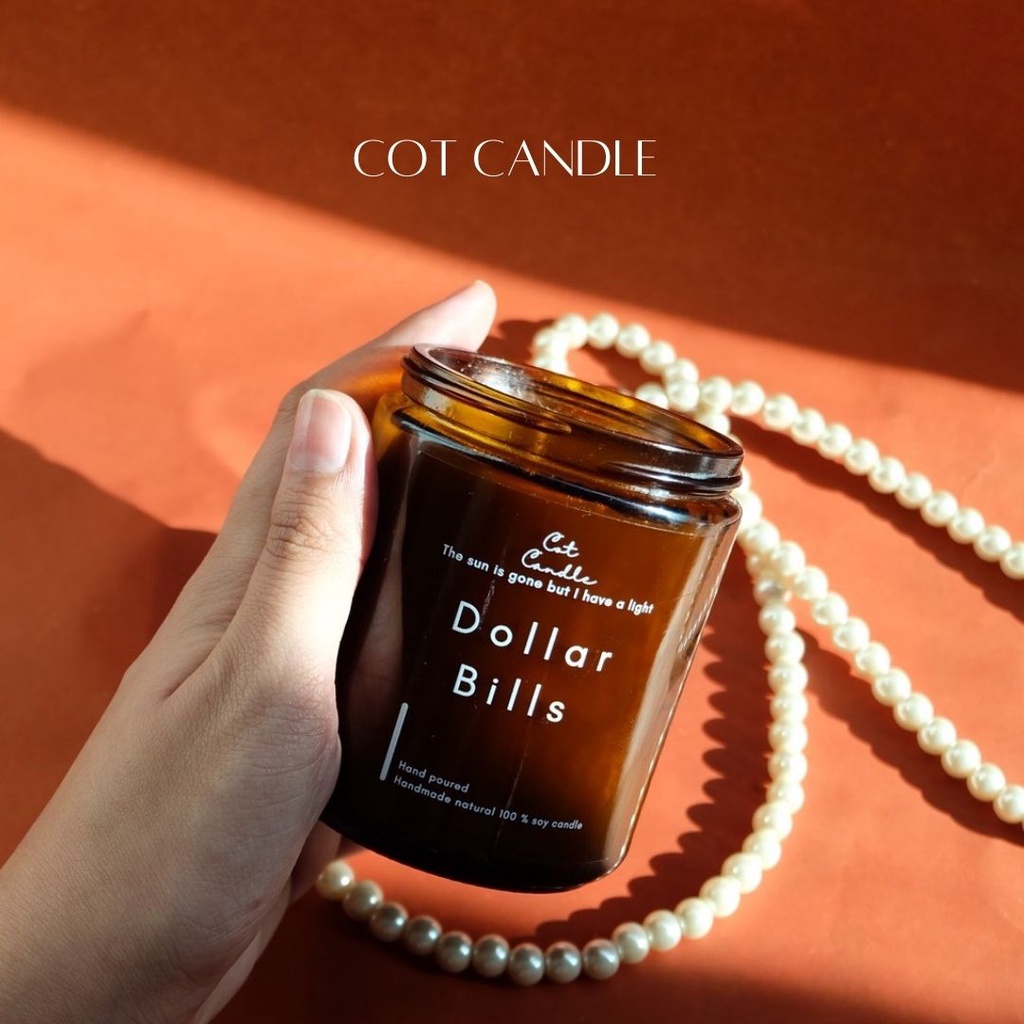 New เทียนหอมไขถั่วเหลือง กลิ่น Dollar Bills 220 ML