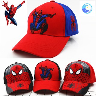 หมวกเบสบอลพิมพ์ลายการ์ตูน Spiderman สำหรับเด็ก