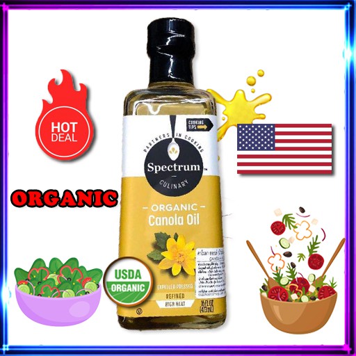 spectrum น้ำมันคาโนลา Organic Canola Oil 473 ml