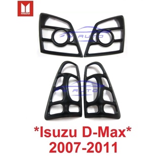 ครอบไฟหน้า ครอบไฟท้าย Isuzu D-Max 2007 2008 - 2011 สีดำด้าน อีซูซุ ดีแม็กซ์ ฝาครอบท้าย dmax d max ครอบไฟ ฝาครอบไฟ