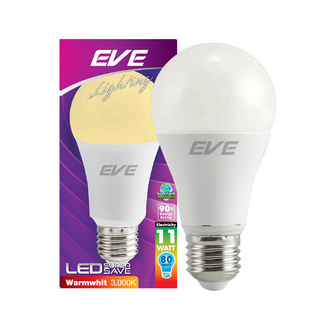 ✨ขายดี✨ หลอดไฟLED 11W WW EVE LIGHTING#SUPER SAVE A60 E27 Light Bulbs