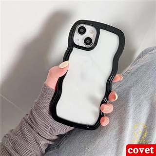 COVET ลายคลื่นโปร่งใสซิลิโคนนิ่มTPU โปร่งใส Case เข้ากันได้สำหรับ  สำหรับ เคสไอโฟน เคส compatible for เข้ากันได้สำหรับไอโฟน11 iPhone 11 12 13 14 Pro Max X XS MAX XR 7 8 Plus