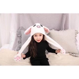 หมวกหูกระต่าย พร้อมส่ง!! ขยับหูได้น่ารักมาก