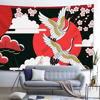 ผ้าแขวน◑♚[Guo Chao] แฟชั่น crane แขวนผ้าที่กำหนดเองห้องนั่งเล่นห้องนอนตกแต่งหอพัก tapestry ใหม่จีนตกแต่งพื้นหลังผ้า