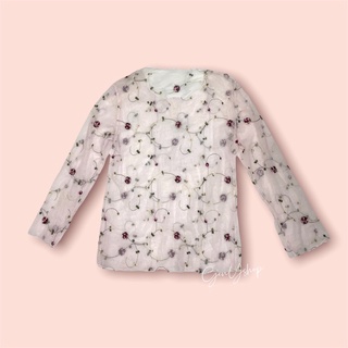 [New] เสื้อซีทรูปักดอกกุหลาบทั้งตัว (สีชมพูอ่อน)