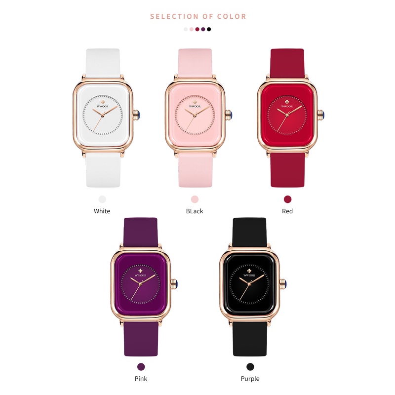 Wwoor นาฬิกาข้อมือแฟชั่น กันน้ํา หรูหรา สําหรับสตรี -8873G - รูปที่ 7