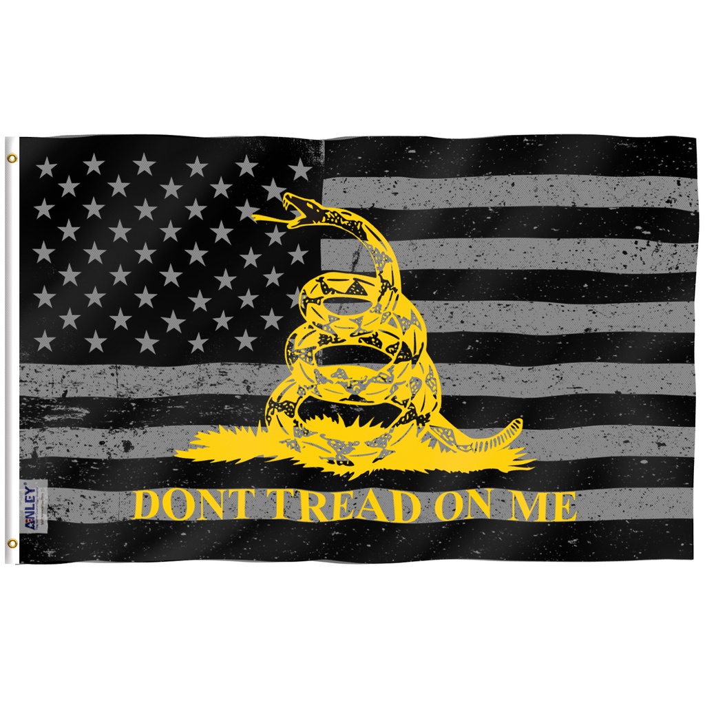 ธงอเมริกัน Anley 3x5 Ft Don't Tread On Me สีดํา