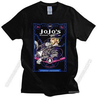 เสื้อยืดคอกลมเสื้อยืด ผ้าฝ้าย 100% แบบนิ่ม พิมพ์ลายอนิเมะ Jojo Bizarre Adventure สไตล์คลาสสิก สําหรับผู้ชาย LHZYS-5XL