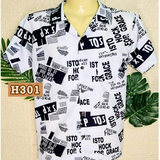 เสื้อเชิ้ตฮาวาย H301 งานทูโทน ขาว ดำ