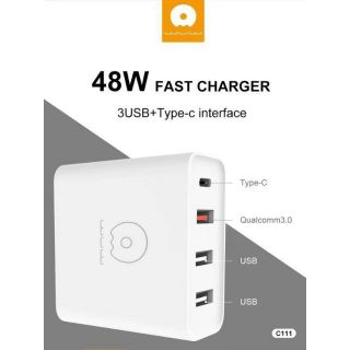 หัวชาร์จ รุ่น wuw  c111 48W  Multi Quick Charger PD Type C USB Charger QC 3.0 Fast Wall Charger US Plug Adapter