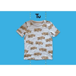 ✅ [4-5Y] Grey Rhino Print T-Shirt เสื้อยืดแขนสั้น