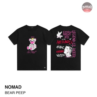 เสื้อยืดผ้าฝ้ายพิมพ์ลายแฟชั่นHXM0 //เสื้อยืด Oversize ลายสตรีท LILPEEP  NOMAD เสื้อผู้ชาย/ผู้หญิง!