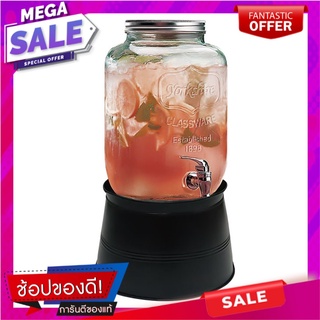 โถแก้วจ่ายน้ำ พร้อมฐานเหล็ก 8 ลิตรJuice Dispenser with Iron Stand 8 L.