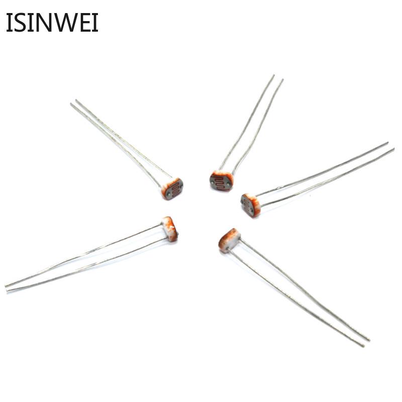 20pcs GL5516 GL5539 GL5549 GL5528 GL5537 5MM LDR Photo Light Sensitive Resistor Photoelectric Photoresistor