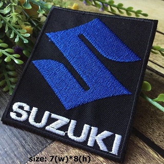 Suzuki ตัวรีดติดเสื้อ อาร์มรีด อาร์มปัก ตกแต่งเสื้อผ้า หมวก กระเป๋า แจ๊คเก็ตยีนส์ Racing Embroidered Iron on Patch 1