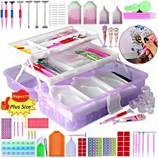 อุปกรณ์เครื่องมือวาดภาพเพชร 1 ชุด, ชุดกล่องเก็บถาดปักเพชร