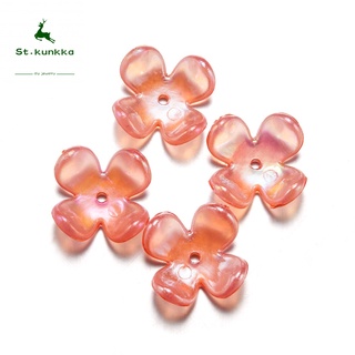 50ชิ้น,100ชิ้น/ชิ้นแฟชั่นสี่กลีบดอกไม้ลูกปัด หน้าท้อง อะคริล…