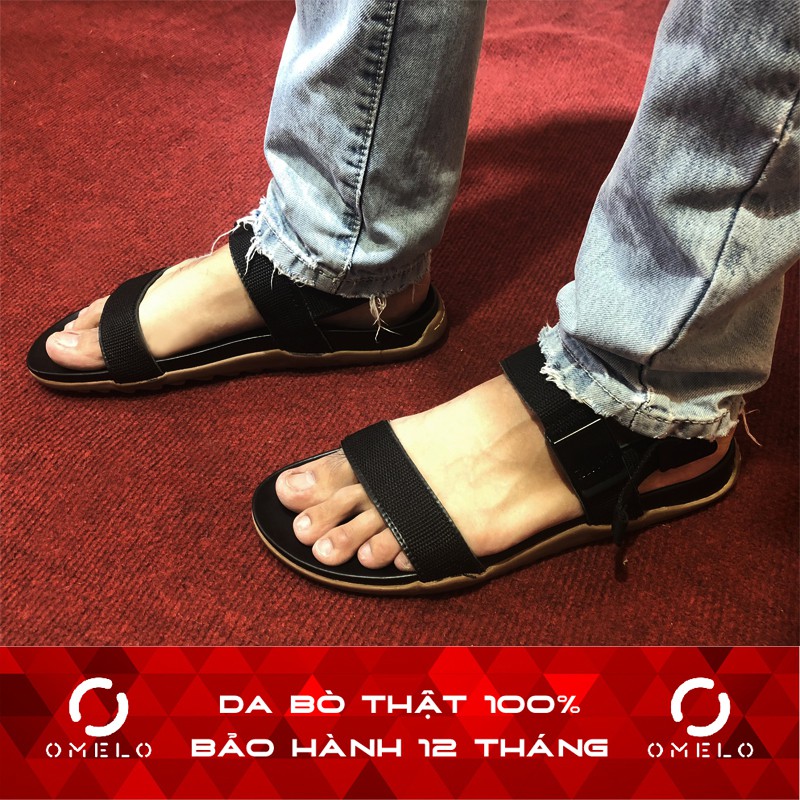 Dr.Martens รองเท้าแตะหนังวัวแบบมี Press Buckle OML - DR4