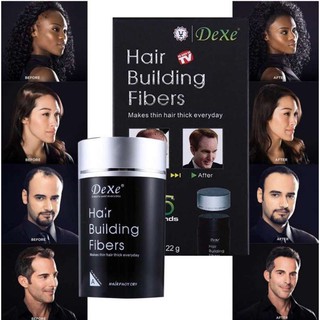 ผงไฟเบอร์เพิ่มผมหนา ปิดผมบาง แก้หัวล้าน Dexe Hair Building Fibers