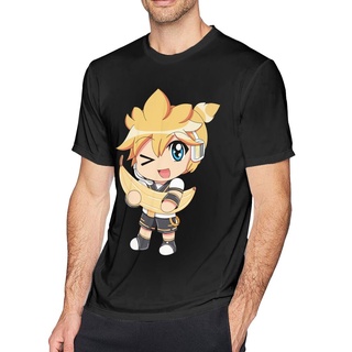 เสื้อยืด ลาย Chibi Kagamine Len สีเทาเข้ม สําหรับผู้ชาย ขนาด: S-4XL