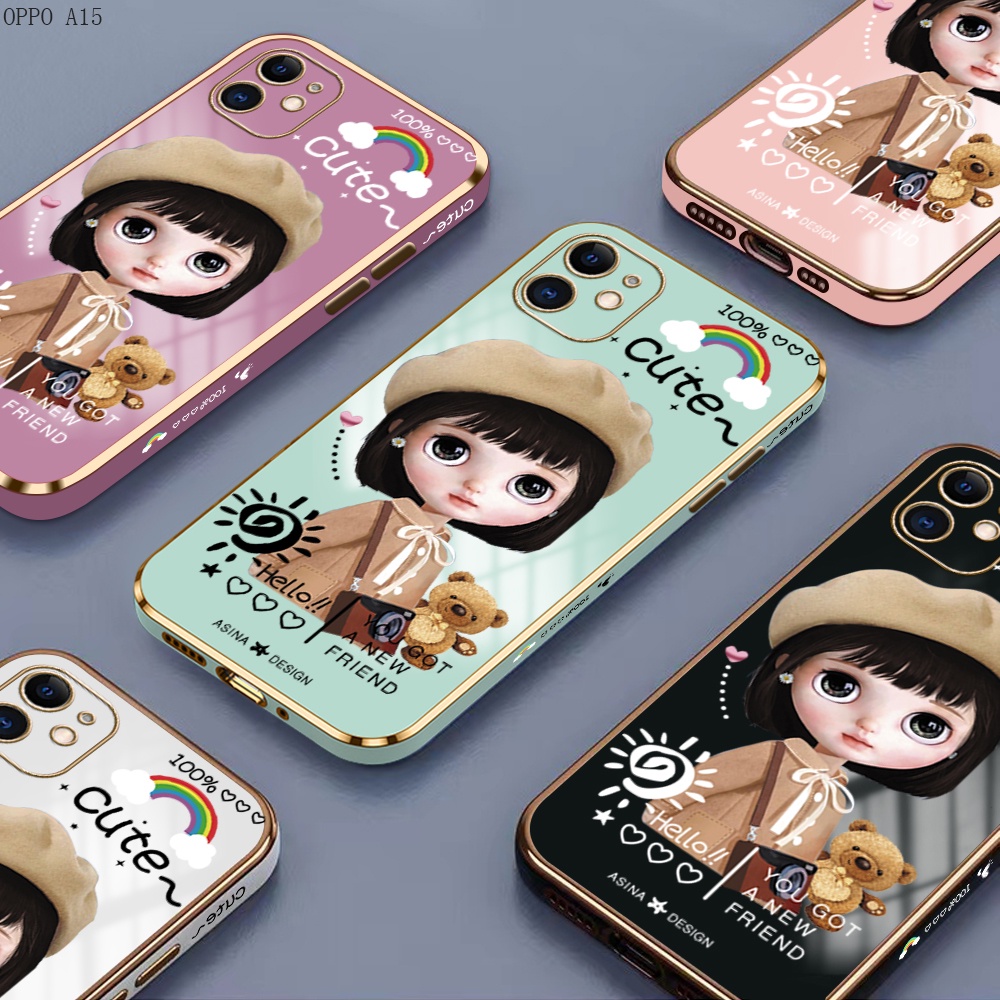 OPPO A15 A15S A7 A5S A12 A12S A9 A5 A31 A12E A53 A33 A38 A18 A74 A92 A52 2020 4G 5G เคสออปโป้ สำหรับ Case Girl เคสโทรศัพท์ Back Cover