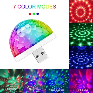 โคมไฟติดเพดาน LED RGB คริสตัล ทรงกลม ขนาดเล็ก โรแมนติก ชาร์จ USB สําหรับตกแต่งเวที รถยนต์ บ้าน ปาร์ตี้