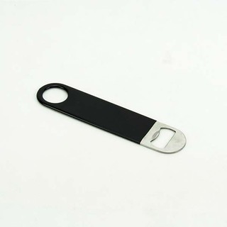 ที่เปิดขวดแบบแบน สแตนเลส หุ้มยางซิลิโคลน สีดำ ขนาด 18 ซม. Flat Bottle Opener Black