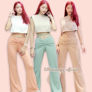 2414🎀มีแค่สีดำ❌Saifarang Low-rise pants🧶กางเกงสายฝอพันเอว