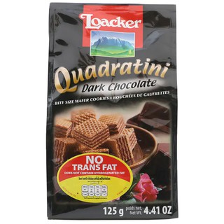 ล็อคเกอร์เวเฟอร์ดาร์กช็อกโกแลต 125กรัม Loacker Wafer Dark Chocolate 125g.