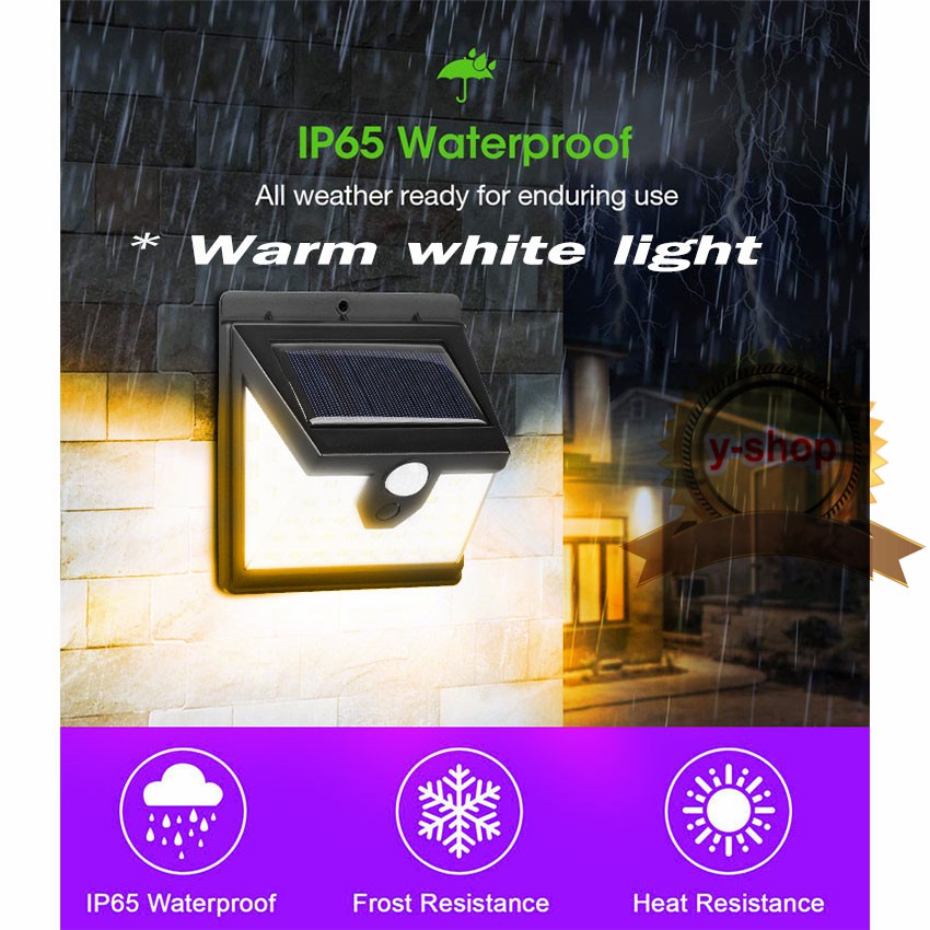 * Warm white light * 40led 3 โหมด Solar motion sensor light led ...