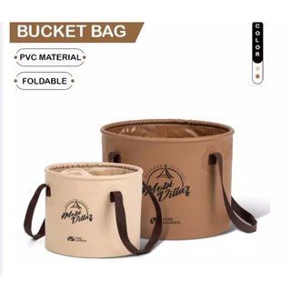 MOBIGARDEN ถังน้ำแคมป์ปิ้ง พับเก็บได้ เนื้อผ้า PVC อย่างหนา Bucket bag