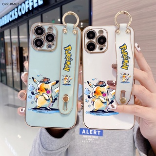 Realme GT 2 3 Neo Master X7 Narzo 20 30A 50 50A Prime Pro 5G เคสเรียวมี สำหรับ สายรัดข้อมือ Case Pikachu เคส เคสโทรศัพท์ เคสมือถือ เคสนิ่ม