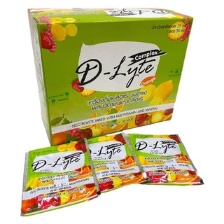 D-Lyte เครื่องดื่ม เกลือแร่ชนิดผง 25 g. รสส้มและผลไม้รวม .