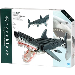 ของแท้จากญี่ปุ่น🧡 Kawada NBM 027 Nanoblock Great White Shark ตัวต่อนาโนบล็อคปลาฉลาม