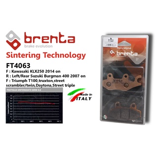 ผ้าเบรคหน้า BRENTA FT4063   KLX125/150/250