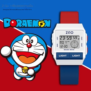 Zhengzhenghuang Zhengang Doraemon นาฬิกาข้อมืออิเล็กทรอนิกส์ ทรงสี่เหลี่ยม ขนาดเล็ก กันน้ํา คุณภาพสูง สําหรับนักเรียนหญิง ผู้ชาย