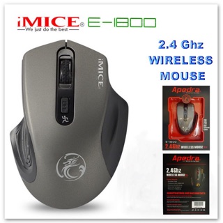 เมาส์ไร้สาย Apedra E-1800 Mouse Optical Wireless 2.4GHz Mouse Gaming Ergonomic 1600 dpi.