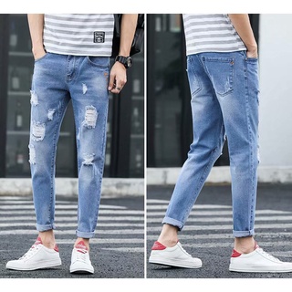 ราคาส่ง2ตัวขึ้นไป Jeans 801 802 T67 กางเกงยีนส์ขายาว แต่งขาด เซอๆ กางเกงยีนส์ชาย ยีนส์ผู้ชาย กางงเกงวินเทจ