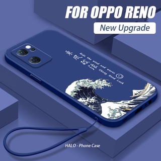 เคส OPPO Reno 8 Pro 8z 5G Find X3 โทรศัพท์มือถือ ซิลิโคนนิ่ม กันกระแทก ลายคลื่น สําหรับ Find X5 A9 A5 2020 F11