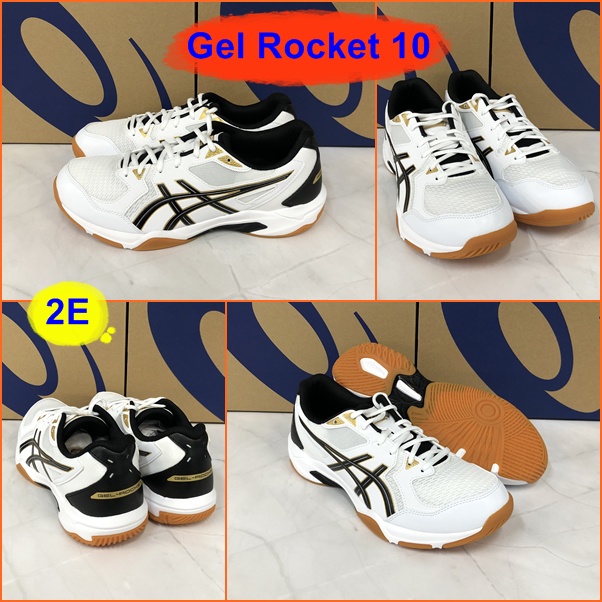 Asics Gel Rocket 10 รองเท้า Indoor หน้ากว้าง 2E เจลนุ่ม รองรับแรงกระแทกได้เป็นอย่างดี หรูหรา น่าใช้ 1073A053-101