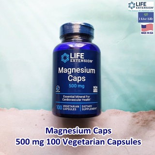 แมกนีเซียม Magnesium Caps 500 mg 100 Vegetarian Capsules - Life Extension