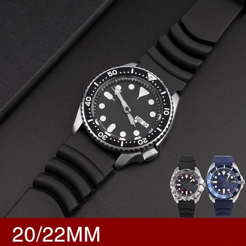 Fashionhubz สายนาฬิกาคุณภาพสูง Generic สําหรับ Seiko นาฬิกา 20 มม. 22 มม. สายซิลิโคนอ่อนนุ่ม