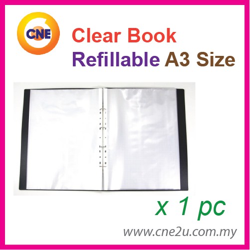 Clear Book Refillable A3 10 Pockets / Display Book A3 / Clear Holder / Non Refillable 20pocket