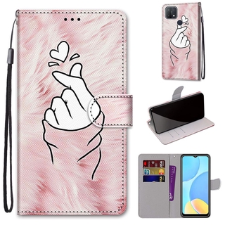 เคสโทรศัพท์หนัง PU ฝาพับแม่เหล็ก ลายสัตว์ 3D พร้อมช่องใส่บัตร และสายคล้อง สําหรับ Oppo A15 A15S