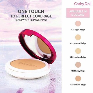 แป้ง ตลับ ---&gt; แป้ง ซีซี แป้งพัฟ  Cathy Doll CC Speed White Powder Pact SPF40 PA+++